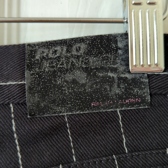 Ralph Lauren Polo Jeans 90's Vintage Embroidered Pinstripe Straight Leg Jeans 4 - Picture 14 of 15